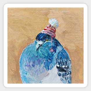 Fat Pigeon Pom-pom Hat Sticker